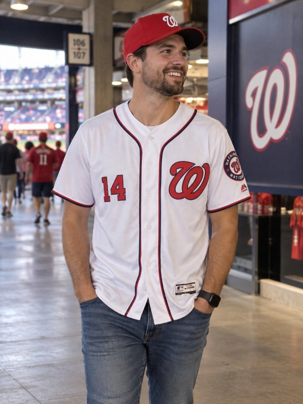 Bryce Harper Washington Nationals Authentic Cool Base Home Jersey Sz 36 Multicol